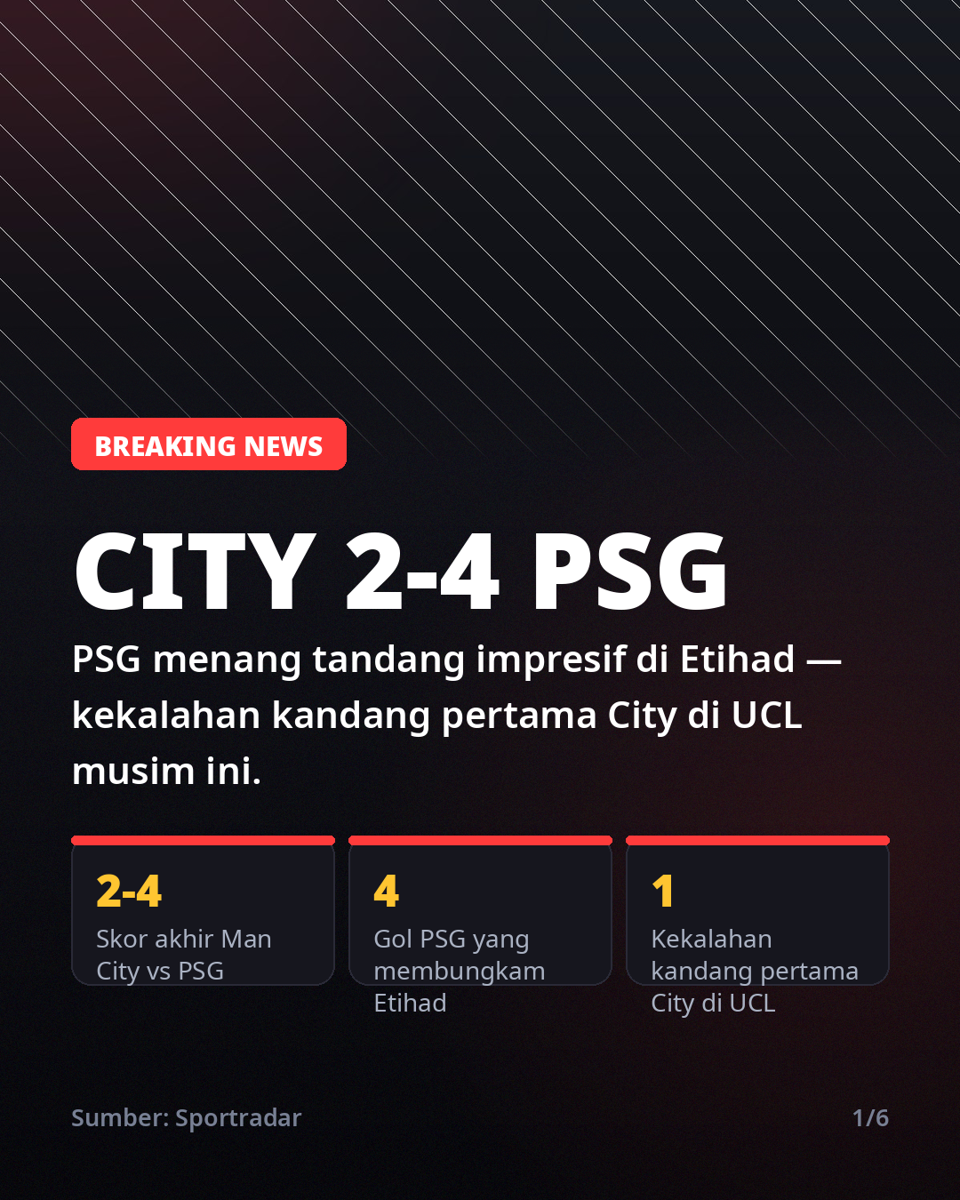 Hasil Man City vs PSG: Les Parisiens Menang 4-2 di Etihad