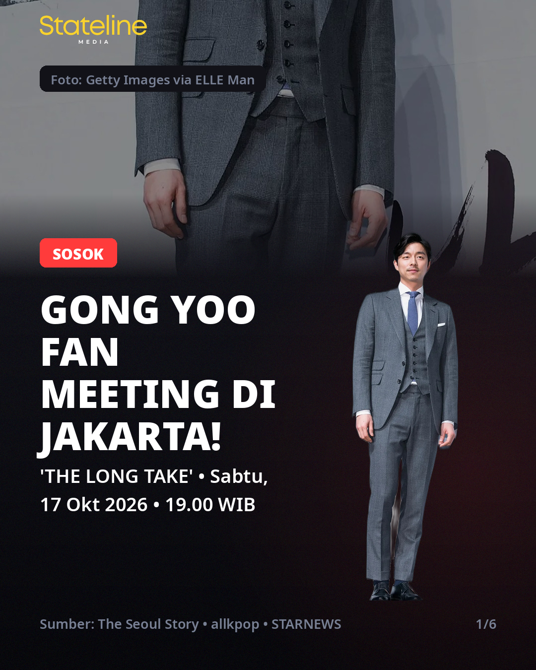 Fan Meeting Gong Yoo Jakarta 17 Oktober 2026 di Istora Senayan