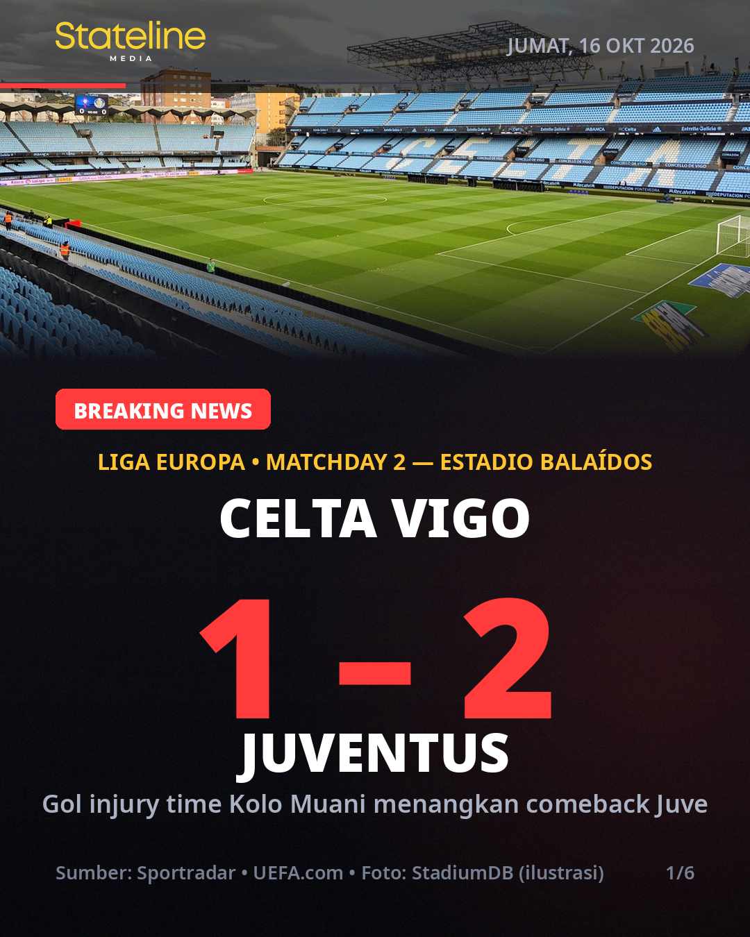 Hasil Celta Vigo vs Juventus: Kolo Muani Menangkan Bianconeri 2-1